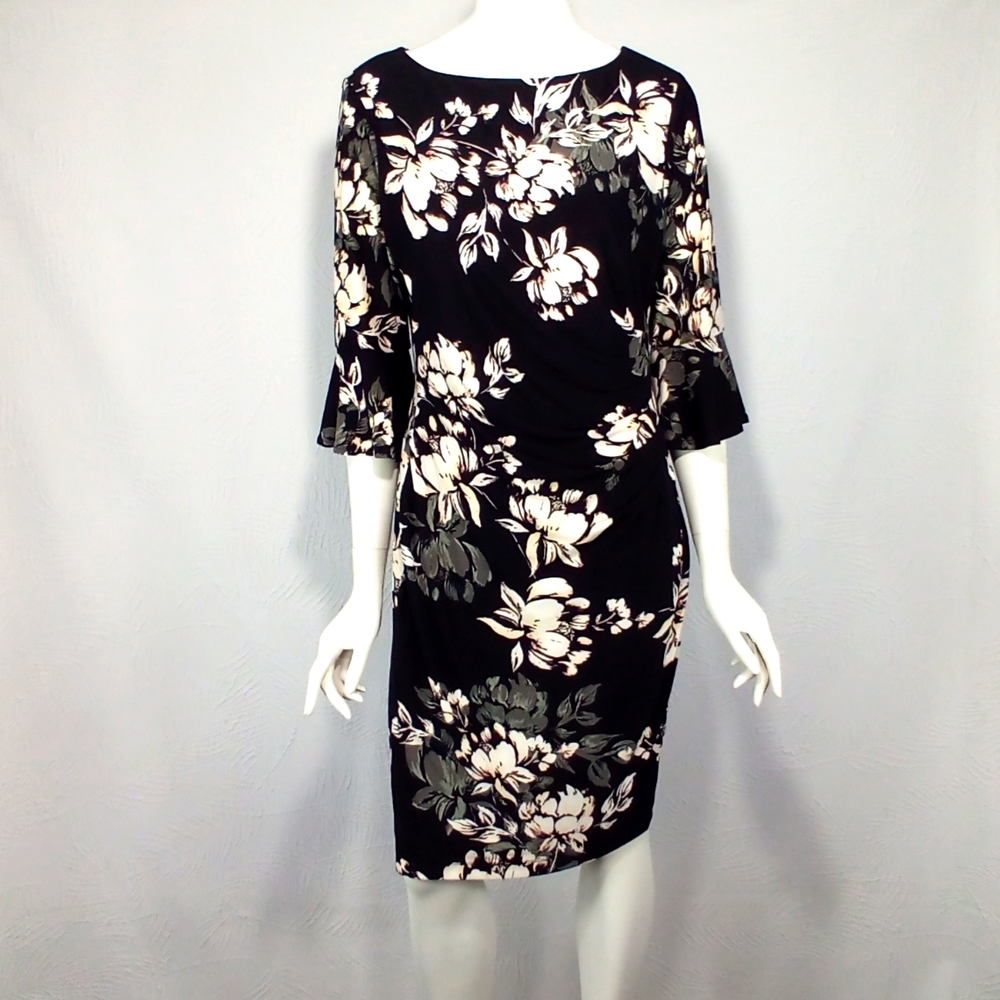 Anne Klein floral bell sleeve dress Sz. 10